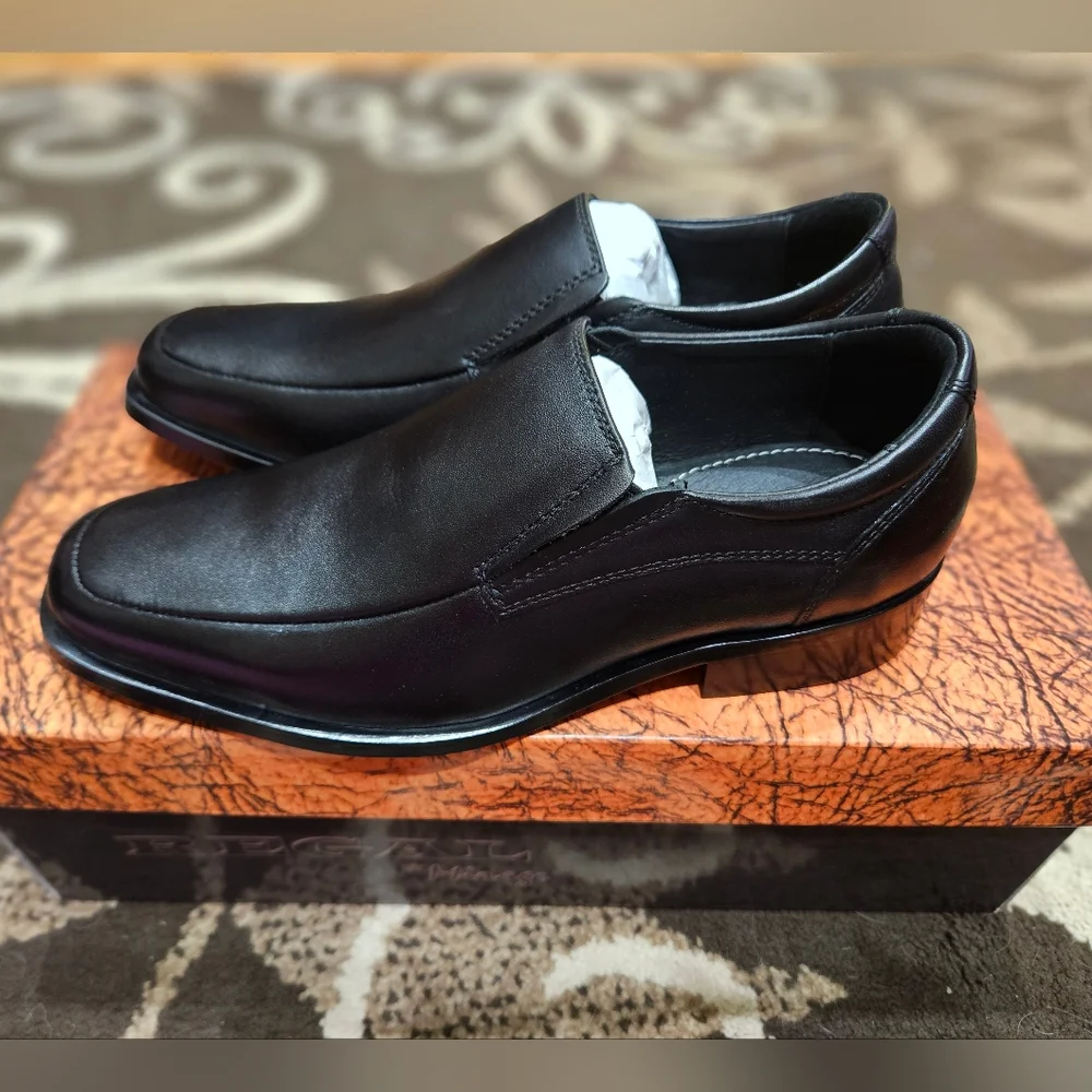 Men's Regal By Mirage Bradford Black Leather Slip-On Dress Shoes, Size 5, New